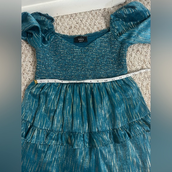Vici Teal Long Sleeve Dress size Small - Picture 6 of 8